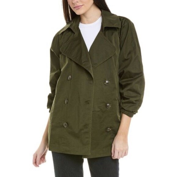 Cabi Expedition Jacket Womens XS Military Green Trench Utility Double Breasted - Picture 1 of 14